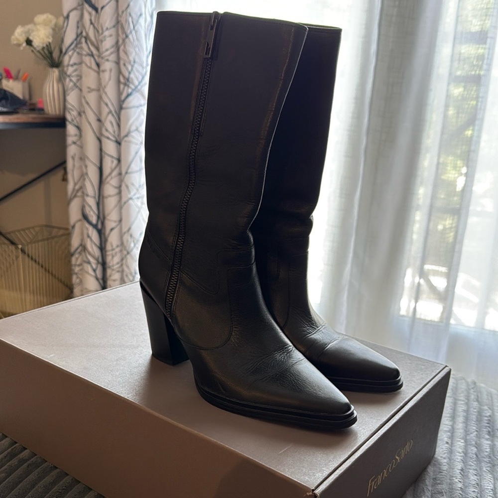 Franco Sarto Black Leather Boots